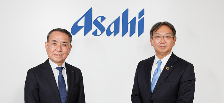 Left: Atsushi Katsuki, President and CEO, Representative Director of Asahi Group Holdings, Ltd. Right: Hiroyasu Koike, President and CEO of Nomura Asset Management Co., Ltd.