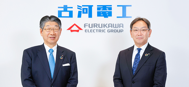 Left: Keiichi Kobayashi, President of Furukawa Electric Co., Ltd. Right: Hiroyasu Koike, President and CEO of Nomura Asset Management Co., Ltd.